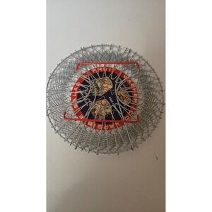 Vintage‎ Collapsible Metal Wire Mesh 8Egg Basket Fruit Vegetable Salad Washer